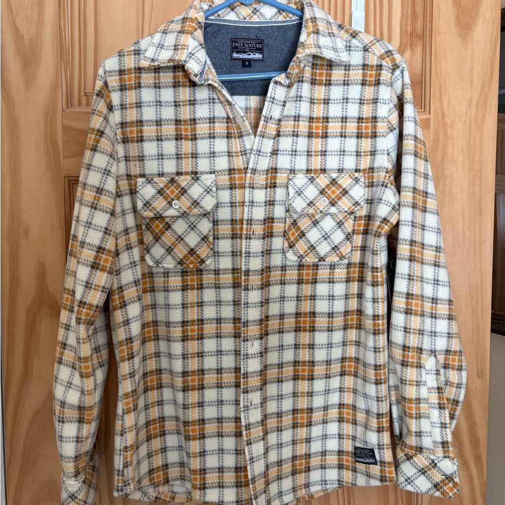 NWT Fleece Plaid Button Down “Shacket”
